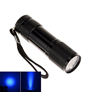 Dragonpad Black Ultra Violet 9 LED Blacklight Inspection Flashlight for Scorpion Hunting, Security Checks, Hotel Inspections