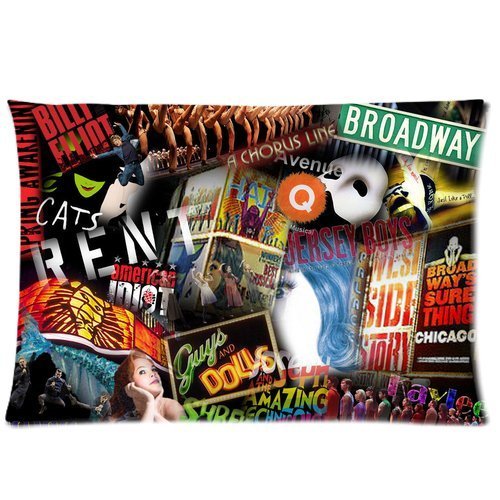 Fashion Pillow CoverCustom Broadway Musical Collage Home Decorative Pillowcase Pillow Case Cover 20*30 Two Sides Print