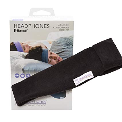 SleepPhones SB1BM Wireless Bluetooth Headphones, Ultra Thin Speakers, Midnight Black - Fleece Fabric