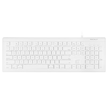 Macally Wired USB-C Keyboard for Apple Macbook Pro 2017 / 2016, Macbook 12", Mac, Windows PC, Google Chromebook, & Other Type C Computers (UCKEYE)