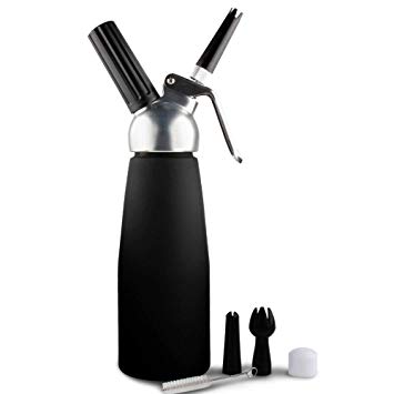 Sivaphe Cream Whipper Gourmet Whip Culinary Aluminum Threads Whipped Cream Dispenser Maker with 3 Decorating Nozzles Leak-proof - Use 7.5-8 Gram N2O Cream Chargers (Not Included)