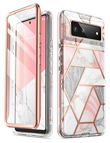 i-Blason Cosmo Series Case for Google Pixel 6 (2021), Slim Full-Body Stylish Protective Case Without Built-in Screen Protector (Marble)