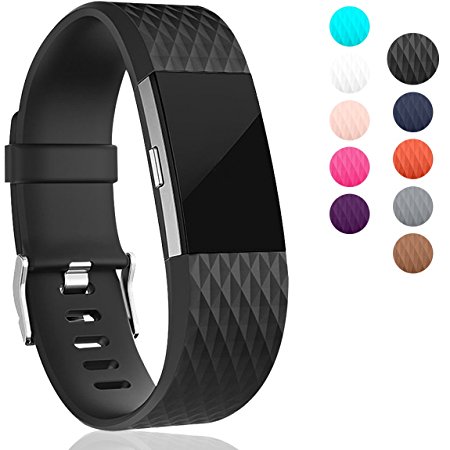 For Fitbit Charge 2 Bands, Maledan Replacement Accessory Wristbands for Fitbit Charge 2 HR, Large Small