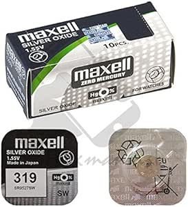 10 x Original Silver Oxide Maxell Batteries 319 SR527SW 1.55V