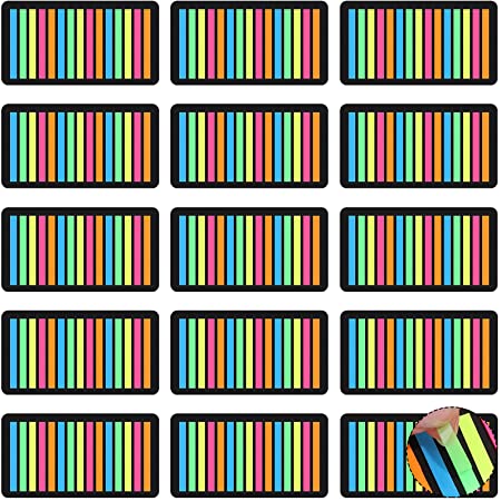 4500 Pieces Page Markers Tabs Colored Index Tabs Neon Text Highlighter Strips Flag Tabs Sticky Page Flags,15 Sets 15 Colors, for Books, Bookmarks, Notebook, Removes Cleanly