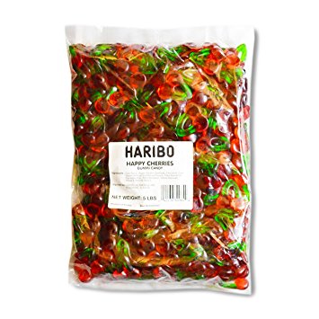 Haribo Gummi Candy, Happy Cherries, 5- Pound Bag