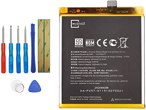 E-YIIVIIL BLP657 Battery Compatible with OnePlus 6 A6003 OnePlus 6 Dual SIM Global with Toolkits (Not Fit for Oneplus6T)