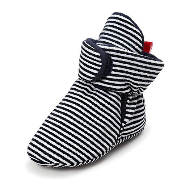 Baby Girls Boys Cozy Fleece Booties - Winter Warm Socks Soft Sole Crib Shoes