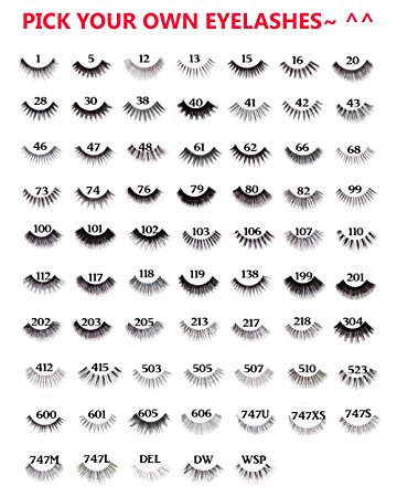 10 Pairs of Red Cherry 100% Human Hair False Eyelashes "Pick Your Choice of any 10 Pairs" - Mighty Gadget