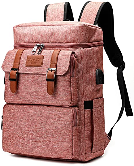 Vintage Backpack for Men Women Laptop Backpack Bookbags College Backpack Pink