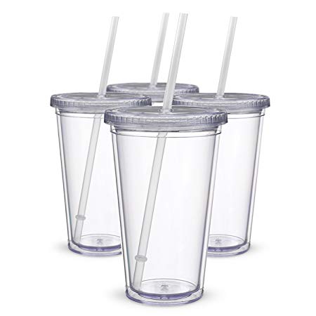 Maars Classic Insulated Tumblers 16 oz. | Double Wall Acrylic | 4 pack