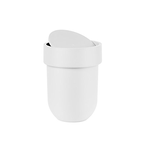 Umbra Touch Waste Can with Lid, White