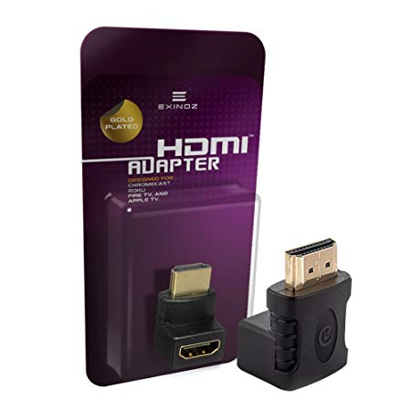 Exinoz Gold-Plated HDMI Adapter (270 Degree) for Chromecast, Roku, Fire TV, and Apple TV