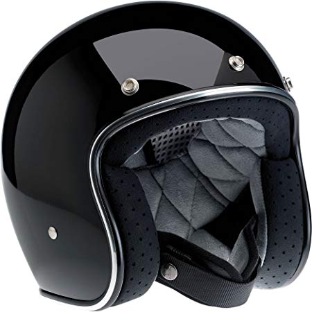 Biltwell Bonanza Half Helmet (Gloss Black, Medium)