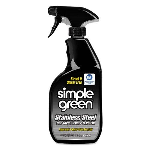 Simple Green Stainless Steel One-Step Cleaner and Polish, Spray Bottle 32 fl oz, Streak & Smear Free