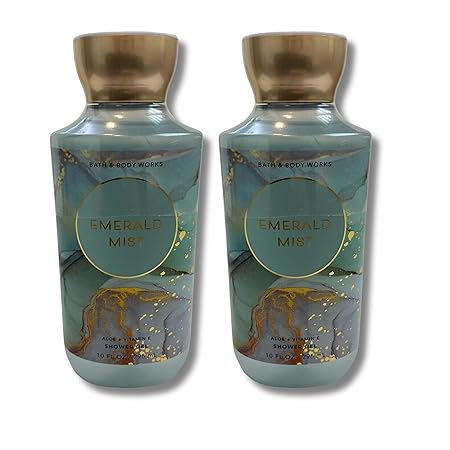 Bath & Body Works Shower Gel Gift Set 10oz Each Pack of 2 (Emerald Mist)