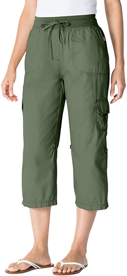 Woman Within Women's Plus Size Convertible Length Cargo Capri Pant