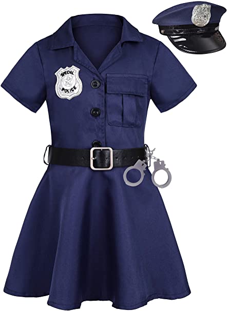 Gotbuop Girls Police Officer Costume Halloween Cosplay Costume