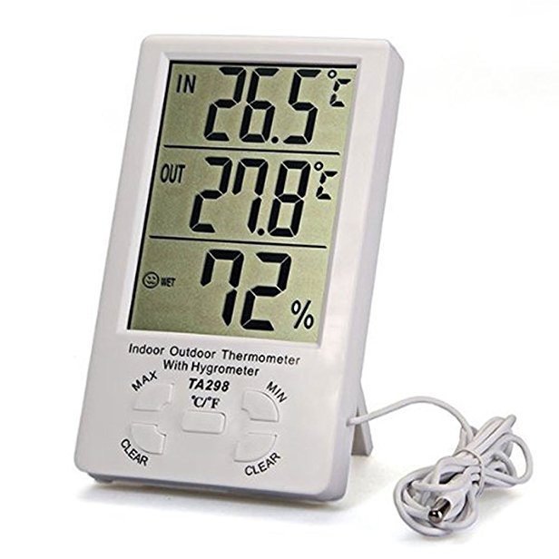 Pesp® Indoor/Outdoor LCD Digital Temperature Hygrometer Humidity °C/°F Weather Meter Sensor