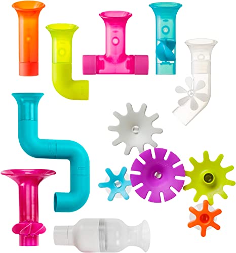 Boon Building Bath Toy Bundle - Gears, Pipes and Tubes, 13 Pieces (B11342)
