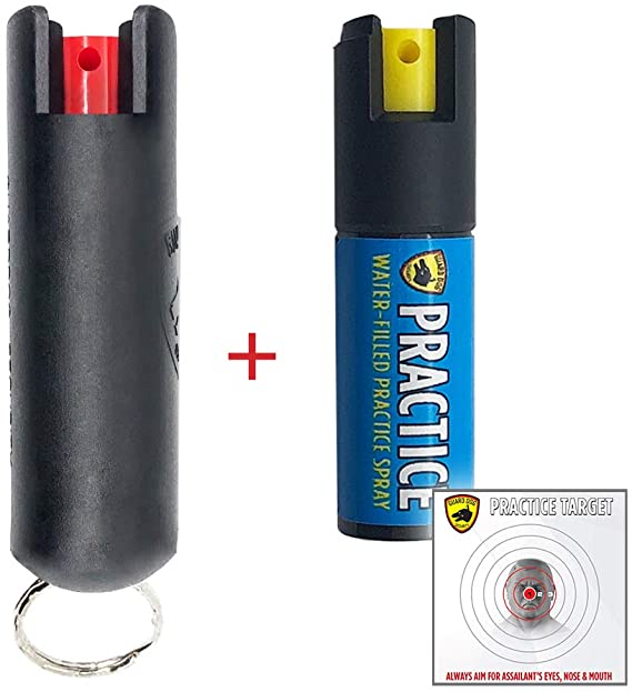 Guard Dog Security Pepper Spray Training Kit - Practice Canister, Police Strength Pepper Spray Keychain, and Target- ALL INCLUDED