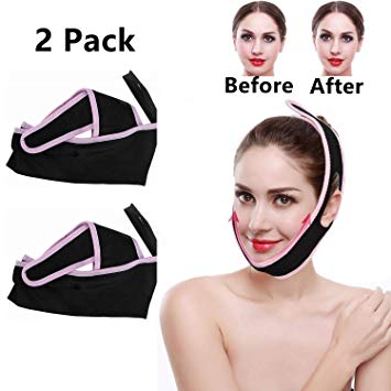 Face Lifter Strap Chin Slimmer Belt, Double Chin Reducer Patch Facial Shaper Bandage Ultra-Thin V Face Anti Wrinkle Slim Up Band Mask for Women Men Round Face