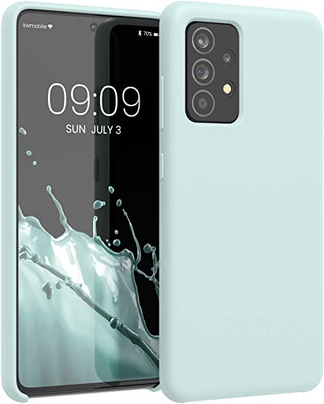 kwmobile Carcasa Compatible con Samsung Galaxy A52 / A52 5G / A52s 5G - Funda de Silicona para móvil - Cover Trasero en Menta Cool