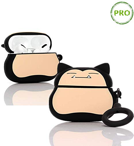 ZAHIUS Airpods Pro Silicone Case Funny Cover Compatible for Apple Airpods Pro[3D Cartoon Snorlax Pattern][Designed for Kids Girl and Boys]