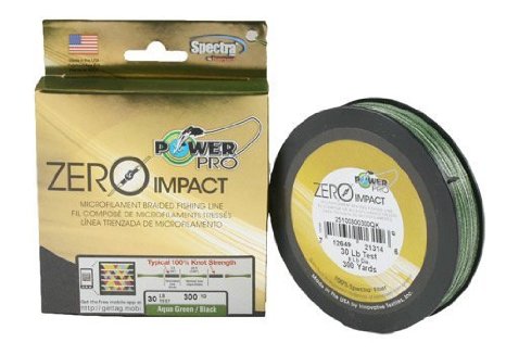Power Pro Zero Impact 30lb. 300yd. Aqua Green/Black by Power Pro