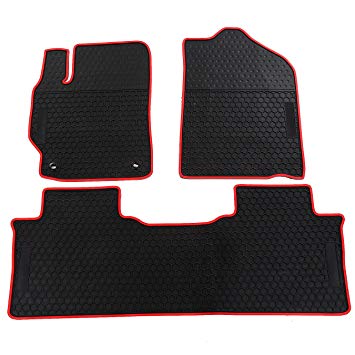 biosp Car Floor Mats for Toyota Camry 7th 2012-2017 Front And Rear Seat Heavy Duty Rubber Liner Black Red Vehicle Carpet Custom Fit-All Weather Guard Odorless