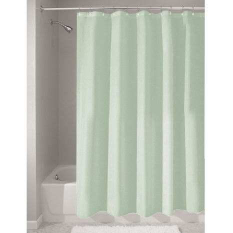 InterDesign 72-Inch-by-72-Inch Fabric Waterproof Shower Curtain Liner Seafoam Green