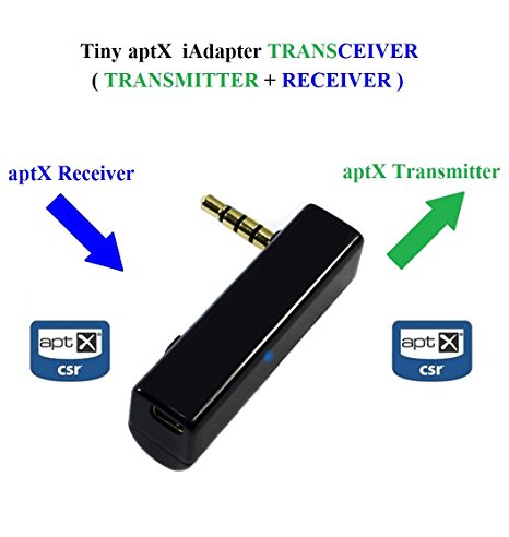 KOKKIA iTRANSCEIVER : iAdapter aptX Bluetooth Stereo Transceiver, UNIVERSAL Bluetooth Transceiver, Transmitter AND Receiver. Works with iPods/iPhones/iPads, Music Devices with 3.5 mm audio output.