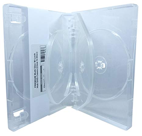 CheckOutStore (10) Premium Multi Disc with Patented M-Lock Hub DVD Cases (6 Disc - Clear)