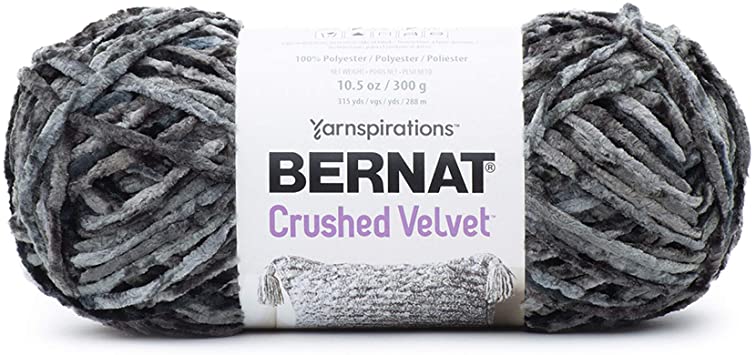 Bernat  Crushed Velvet Yarn, Deep Gray