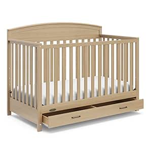 Graco Benton 5-In-1 Convertible Crib With Drawer (Driftwood) - Converts From Baby Crib To Toddler Bed, Daybed And Full-Size Bed, Fits Standard Full-Size Crib Mattress, Adjustable Mattress Support Base