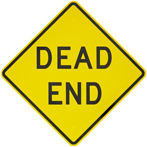 Tapco W14-1 Engineer Grade Prismatic Warning Sign, Legend "DEAD END", 24" Width x 24" Height, Aluminum, Black on Yellow