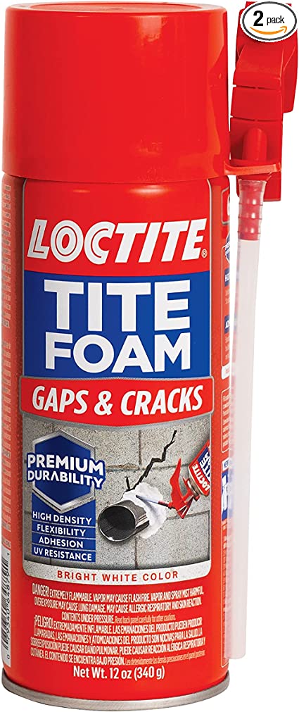 Loctite TITE Foam Insulating Foam Sealant, Gaps & Cracks, 12-Ounce Can (2-Pack)