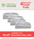 4Pack Washable and Reusable Pads Fits Bissell Steam and Sweep Hard Floor Cleaner Series 46B4 Replaces Bissell Part 75F5 2032200 203-2200 Does Not Fit Bissell Powerfresh Mop 1940 Designed and Engineered by Crucial Vacuum