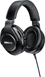 Shure SRH440A Casque Filaire Circum-Auriculaire Monitoring & Enregistrement, Studio Pro, Réponse Fréquencielle Améliorée, Tous Appareils Audio, Qualité Pro, Design Réglable & Pliable - Version 2022