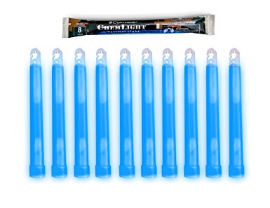 Cyalume ChemLight Military Grade Chemical Light Sticks, Blue, 6" Long, 8 Hour Duration (Pack of 10)