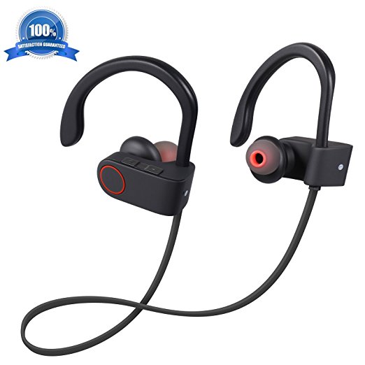 Atill Bluetooth Earbuds, Wireless Headphones Waterproof Noise Isolating In-Ear Headsets with Microphone and Secure Ear Hooks