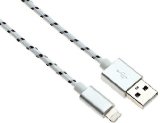 UberPower by NRGized Lightning to USB Cable Apple MFi Certified 3ft  09m with Metal Connector Head and Braided Cable for iPhone 6 6Plus 5s 5c 5 iPad Air Air mini iPad and iPod WhiteBlack