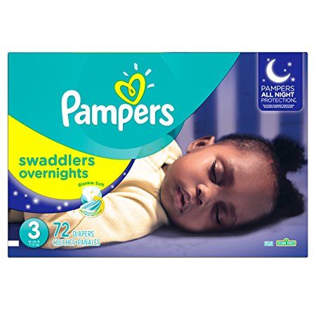 Pampers Swaddlers Overnights Diapers Size 3, 72 Count