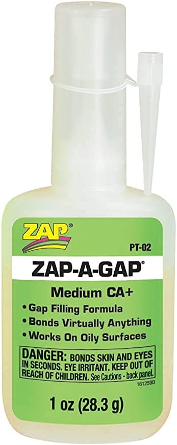 ZAP PT02 - Zap-A-Gap CA Plus Super Glue, Gap Filling, 28.3 g