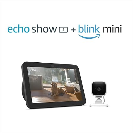 All-new Echo Show 8 (3rd Gen, 2023 release) with Blink Mini | Charcoal