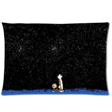 Custom Calvin And Hobbes Zippered Pillowcase Covers Standard Size 20x30 Inch (Two sides)
