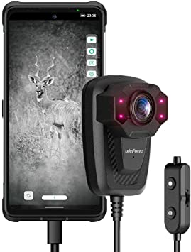 Ulefone Body Camera Video Recorder, Wearable Body Cam with Night Vision, 2MP 1080P Ultra-Wide Angle Starlight Infrared UVC Type-C 4 LED Infrared Light for Law Enforcement Recorder Hunting Scouting