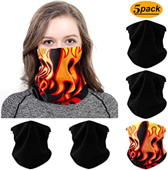 FAYBOX 6pcs Magic Wide Wicking Headbands Outdoor Headwear Bandana Sports Scarf Tube UV Face Mask for Workout Yoga Running Hiking Riding Motorcycling