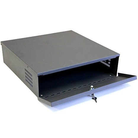 CCTV DVR Lock Box - 16 Gauge Steel Security DVR Lockbox with FAN