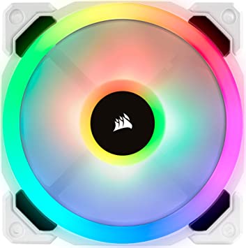 Corsair LL120 LL Series, 120 mm Dual Light Loop RGB LED, PWM, High Airflow Fan - White (Single Pack)